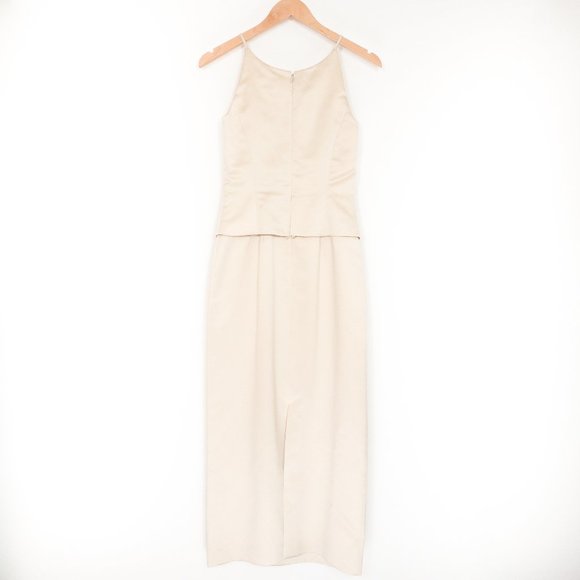 Michelangelo Dresses & Skirts - Michelangelo Champagne Spaghetti Strap Dress Sz 4